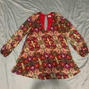 Show Me Your Mumu Dark Red Floral Dress EUC Size M
